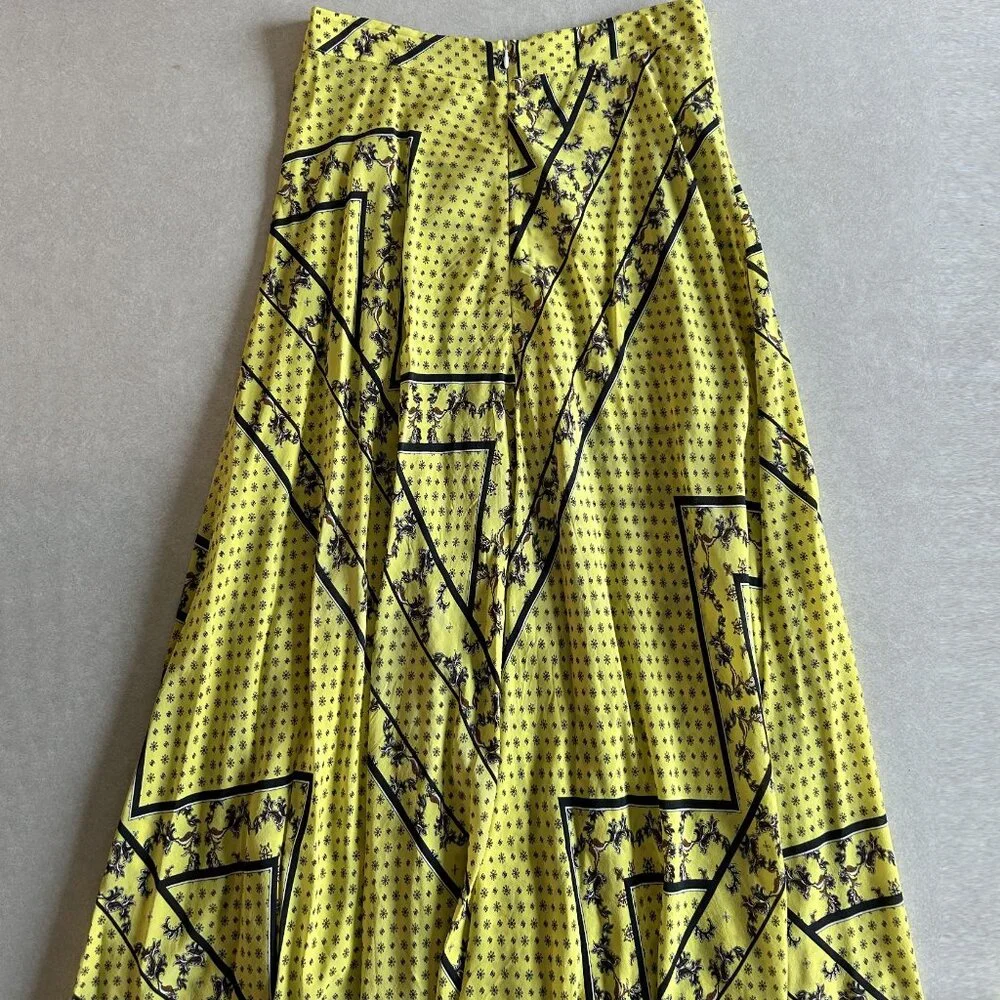 Ganni Silk Mix Maxi Skirt in Minion Yellow ASO Emily in Paris